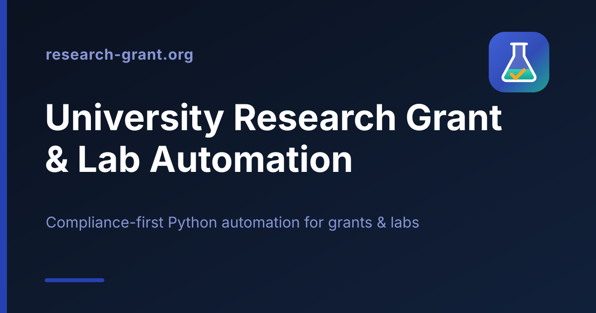 Research Grant Automation — compliance-first Python automation for university research operations